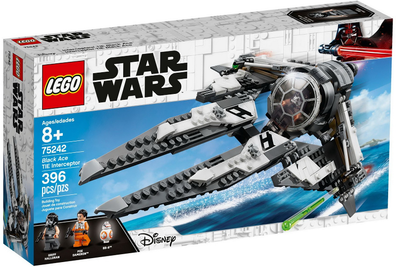 LEGO Set-Black Ace TIE Interceptor-Star Wars / Star Wars Resistance-75242-1-Creative Brick Builders